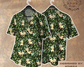 Camisa hawaiana linda con hojas y pantalones cortos, regalo de videojuego