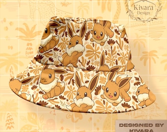 Eeveelution Bucket Hat - Evolution Anime Video Game - Comfortable Beach Hat Summer Accessory