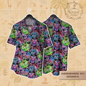 Manga Neon Hawaiian Shirt Cute Shirt Shorts Video Game Gift