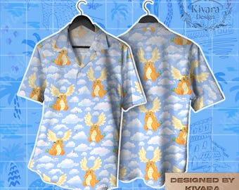 Dragonitee Evolution Hawaiian Shirt - Mega Relax Inspired Aloha Shirt - Anime Beach Vacation - Video Game Gift for Fans