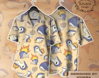 Cyndaquil Hawaiihemd Sommer Shirt Niedliches Shirt Shorts Videospiel Geschenk