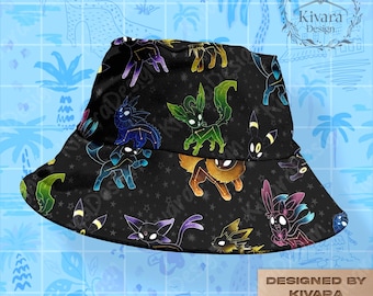 Evolutions Bucket Hat Night Style Anime Game Hat Summer Accessory