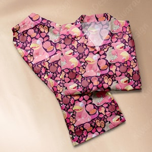 Slowpoke Pyjama Set, Anime Bequemes Kawaii Loungewear Geschenk für Anime Fans