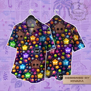 Minior Hawaiian Shirt Meteor Form Galaxy Print Aloha Shirt, Celestial Summer Outfit, Vacation Shirt