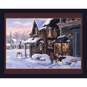 VILLAGE TOY SHOP Fabric Quilt Panel, Winter, Snow