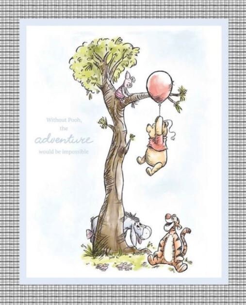 Winnie the Pooh Baby Fabric Quilt Panel 36" x 45"