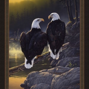 DAWN&#39;S EARY Light Fabric Quilt Panel 100% Cotton, Eagle, Bird, USA, Patriotic, Trump