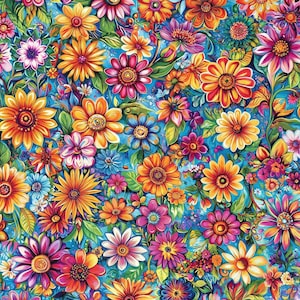 Groovy Garden Cotton Fabric: 45" Wide Digital Print