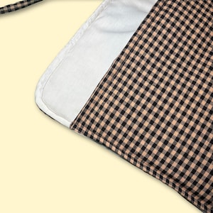 Classic Brown Gingham Laptop Sleeve | Quilted Laptop Case with Bow | Stylish MacBook Cover | Vintage-Inspired Computer Sleeve image 2