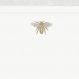 Antique Bee Letterpress Note Set - Set of 6 Flat Notes - Mother’s Day Gift, Stationery for mom or gardener