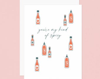 My Kind of Spicy Letterpress Hot Sauce Love Card