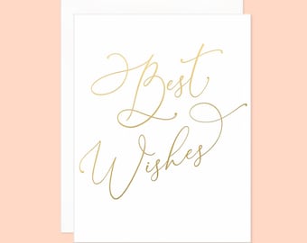 Gold Foil Best Wishes Card