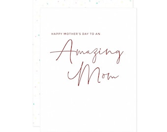 Amazing Mom Card - Letterpress Mother's Day Card, Happy Mother's Day Card, Mama Momma Card, First Mother's Day, Modern Minimalist