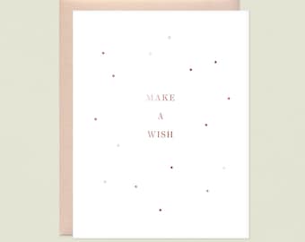 Make a Wish Rose Gold Foil Birthday Card