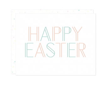 Happy Easter Letterpress Card - Modern Letterpress Easter Card, Happy Easter Card, Handcrafted Easter Card, Minimalist Easter Card, Pastel