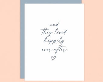 Happily Ever After Letterpress Wedding Card: Modern Minimalist Congratulations