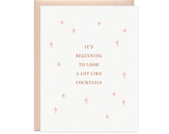 A Lot Like Cocktails Card - Letterpress Holiday Card, Letterpress Christmas Card