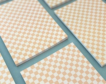 Peach Mini Check 50 Sheet Notepad
