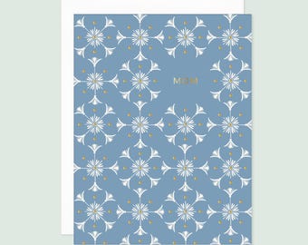Floral Deco Mom Card: Gold Foil Accents, Mother's Day Greeting