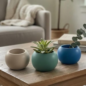 Handmade Concrete Planter: Modern Succulent Pot & Candle Holder
