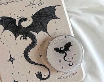 Black Dragon Grip | Kindle Grip | Kindle Holder | Bookish Accessories | Phone Holder | Magnetic Phone Case Grip | Aesthetic Gifts For Reader