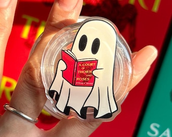 Das Bücherwurm-Geist | Kindle Griff | Kindle Halter | Kindle Zubehör | Handyhalter | Magnet Handyhülle Griff | Bücherwurm Geschenke für Leser