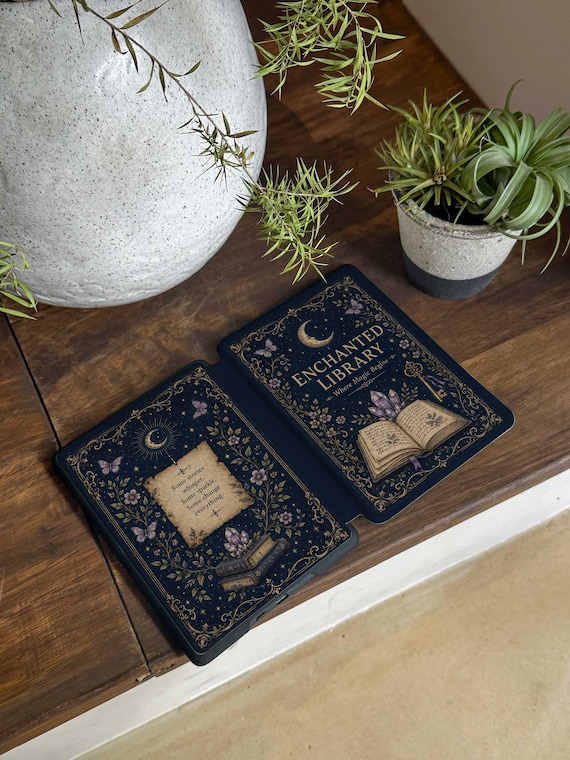 Enchanted Library Kindle Case, Personalized Kindle Cover, Fantasy Book Lover Gift, Paperwhite 12th 11th, Moon Crystal Case