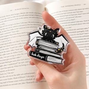 Niedliches Buch Dragon MagSafe Telefon Griff, magnetischer Telefonständer, Buch-Liebhaber-Geschenk, Dragon Pop Grip, Leserzubehör, Booktok Geschenk