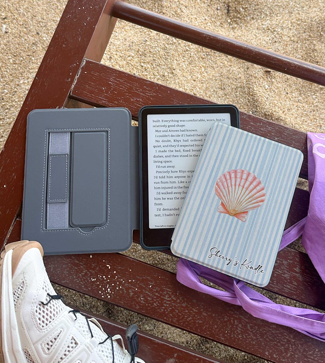 Pink Shell Beach Kindle Strap Case, Custom Kindle Paperwhite Case With ...