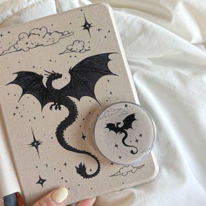 Black Dragon Grip | Kindle Grip | Kindle Holder | Bookish Accessories | Phone Holder | Magnetic Phone Case Grip | Aesthetic Gifts For Reader