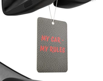 Car Air Freshener, Luxury Car Air Freshener, Black Leather Design, Long-Lasting Scent, Premium Hanging Auto Accessory by RideLuxShop