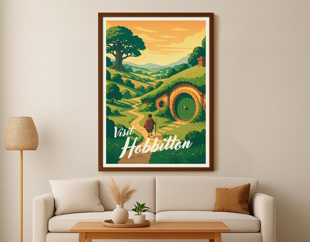 Hobbiton Travel Poster: Lord of the Rings Canvas Art - Etsy