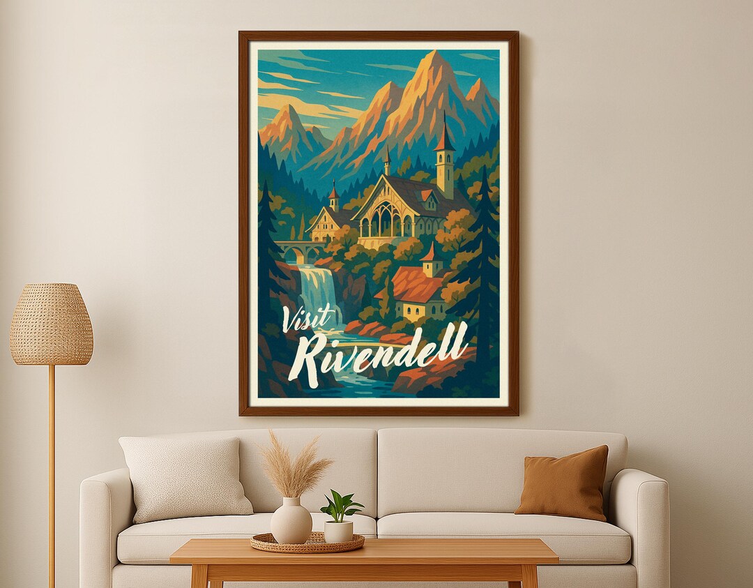 Rivendell Travel Poster: Lord of the Rings Art Print - Etsy
