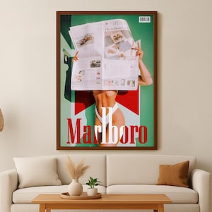 Impressão de pôster de faroeste de cigarro vintage, impressão retrô de Marlboro, pôster de tabaco, propaganda vintage, pôster de cigarro marlboro, arte de cigarro