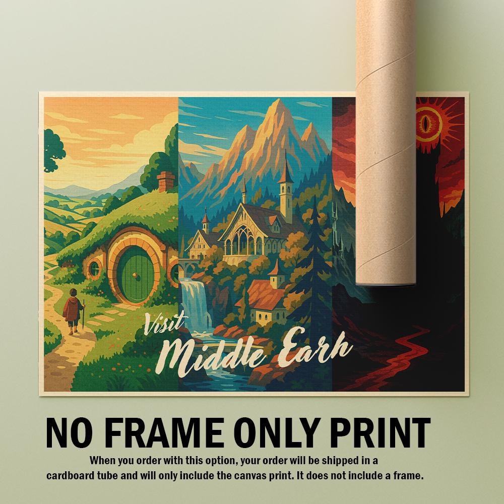 Visit Middle Earth Poster: Lord of the Rings Travel Art - Etsy