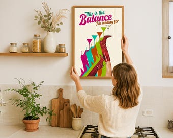 Retro Martini Canvas Print: Colorful Cocktail Bar Art