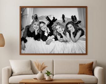Sex in the City Print, Rooftop Party Scene, Bar Cart Wall Art, Black White, Vintage Photography, Hypebeast Room Decor, Canvas Poster  Print