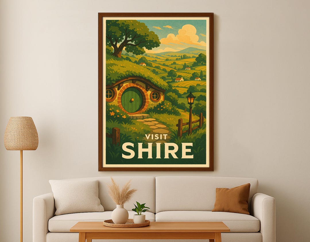 Shire Travel Poster: Lord of the Rings Canvas Wall Art - Etsy