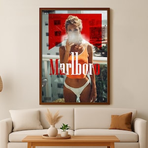 Impressão de pôster de faroeste de cigarro vintage, impressão retrô de Marlboro, pôster de tabaco, propaganda vintage, pôster de cigarro marlboro, arte de cigarro