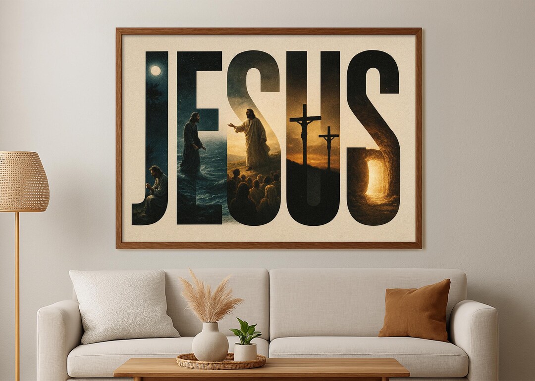 Jesus Canvas Wall Art: Christian Typography, Bible Verse Print - Etsy