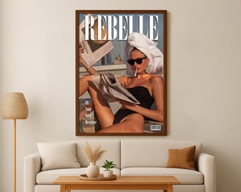 Vintage Fashion Magazine Cover Poster: Retro Preppy Wall Art