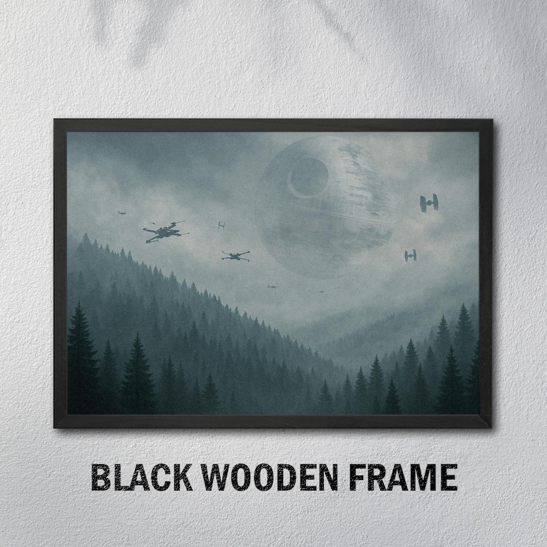 Star Endor Canvas Wall Art Print, Wars Lover, Endor Canvas or Poster Wall Art, Legendary Movie Art, Large Canvas Gift for Fans