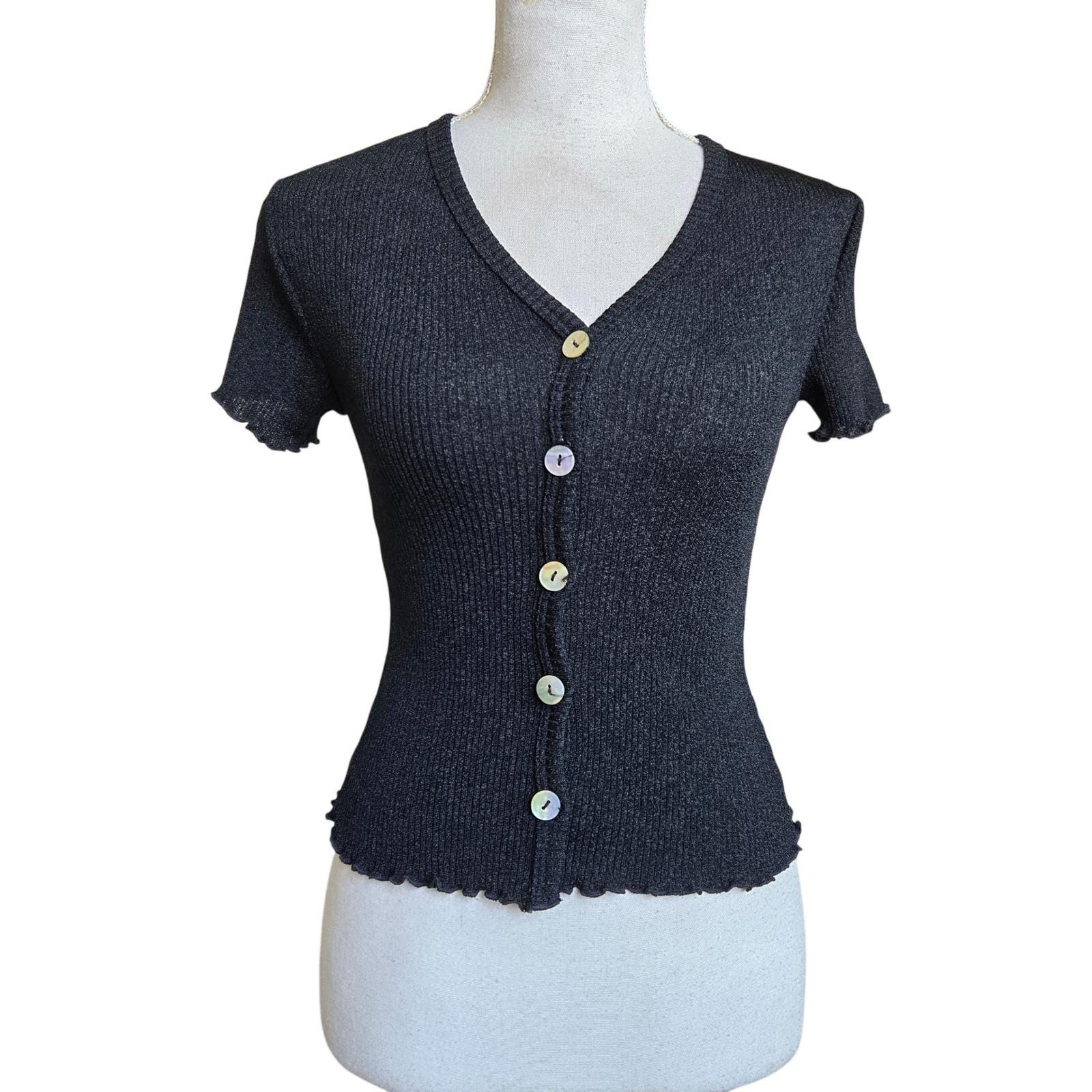 Pull Tricoté Charlotte Russe - Taille S (Juniors), Gris, Occasion Très Bon état