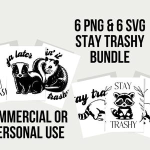 Paquete SVG + PNG de mapache y zorrillo de Stay Trashy