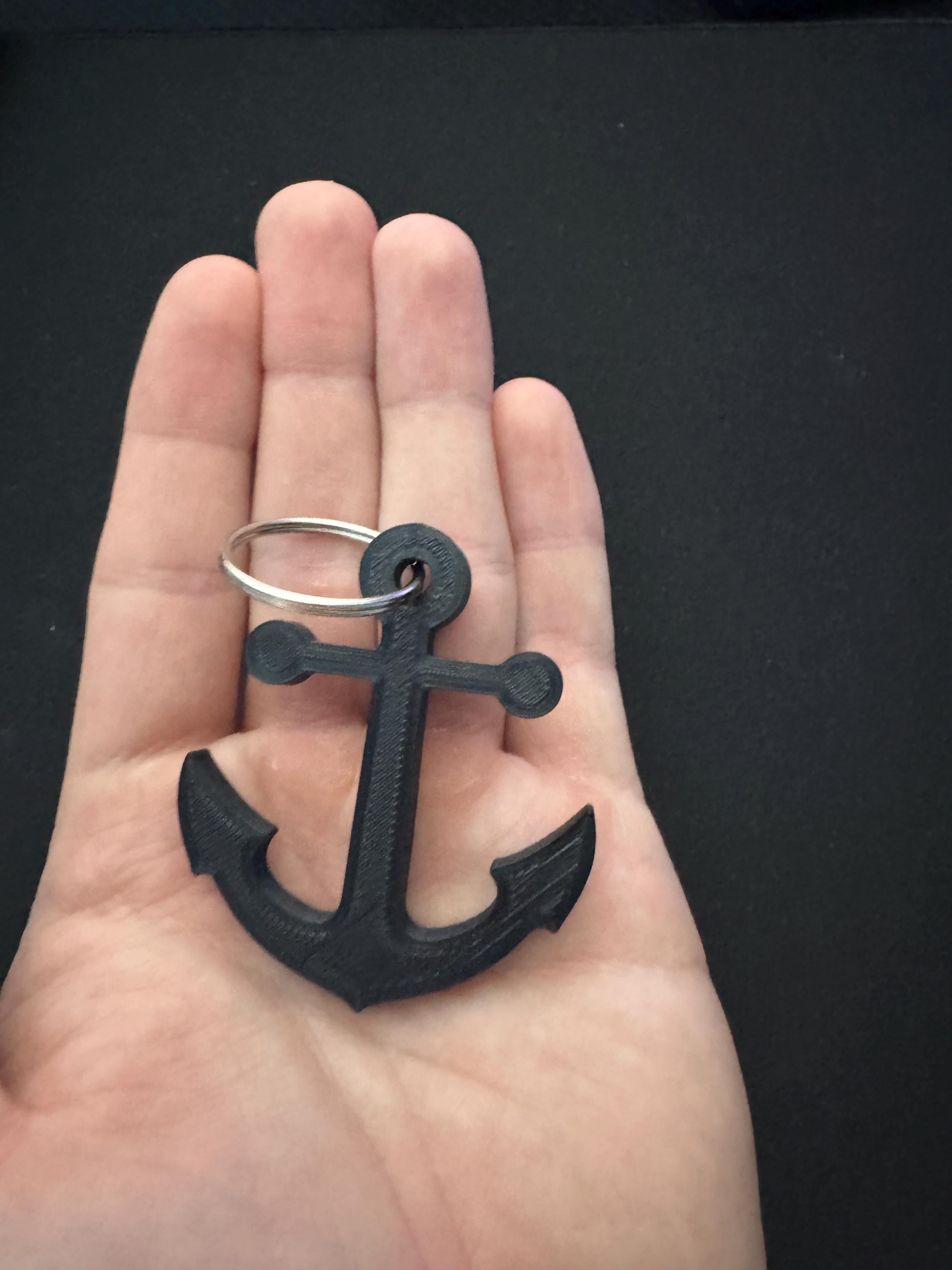 Llavero de ancla impreso en 3D: amuleto náutico para bolsos, llaves y regalos: accesorio duradero y elegante