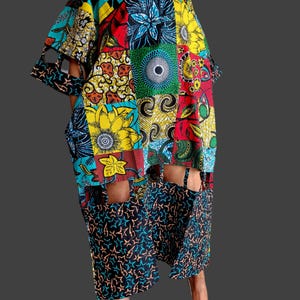 Ankara Midi Dress |African Boubou | Danshiki | Kaftan | Jalabiya | Rich Aunty | Nigerian Dress| Party Dress | Boubou| African Dress |