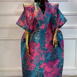 Afrikaanse jurk damast boubou | Danshiki | Kaftan | Jalabiya | Rijke tante | Nigeriaanse jurk| Feestjurk | Boubou| Afrikaanse jurk | Rijke mevrouw
