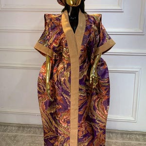 African Dress Damask Boubou | Danshiki | Kaftan | Jalabiya | Rich Aunty | Nigerian Dress| Party Dress | Boubou| African Dress | Rich Madam
