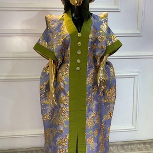 African Dress Damask Boubou | Danshiki | Kaftan | Jalabiya | Rich Aunty | Nigerian Dress| Party Dress | Boubou| African Dress | Rich Madam