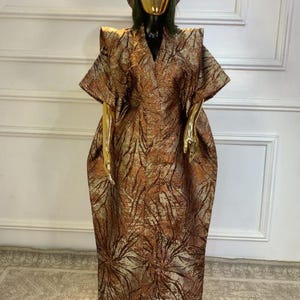 Afrikaanse jurk damast boubou | Danshiki | Kaftan | Jalabiya | Rijke tante | Nigeriaanse jurk| Feestjurk | Boubou| Afrikaanse jurk | Rijke mevrouw